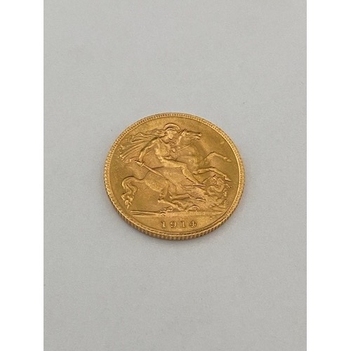 214 - A gold half sovereign for 1914