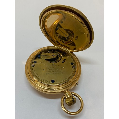 233 - A gentleman's pocket watch by J.W Benson London, white enamel dial, seconds dial, in an 18ct. gold h... 