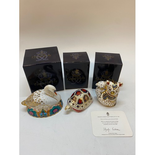 100 - Three Royal Crown Derby paperweights, all boxed - Koala and Baby (Certified Limited Edition Australi... 