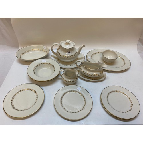 118 - A Royal Doulton Citadel pattern part dinner and service and lustre decorated part coffee service