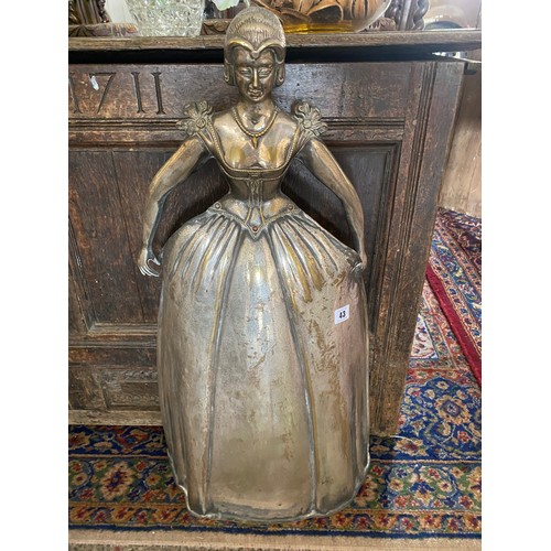 43 - An Art Deco fireguard in the form of a lady in crinoline dress