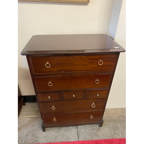 72 - A Stag Minstrel mahogany chest fitted four wide and three narrow drawers - 32in. wide