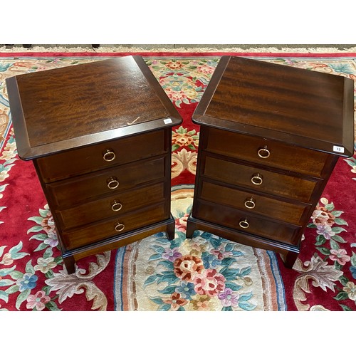 73 - A pair of Stag Minstrel mahogany chests, each fitted four drawers - 21in. wide