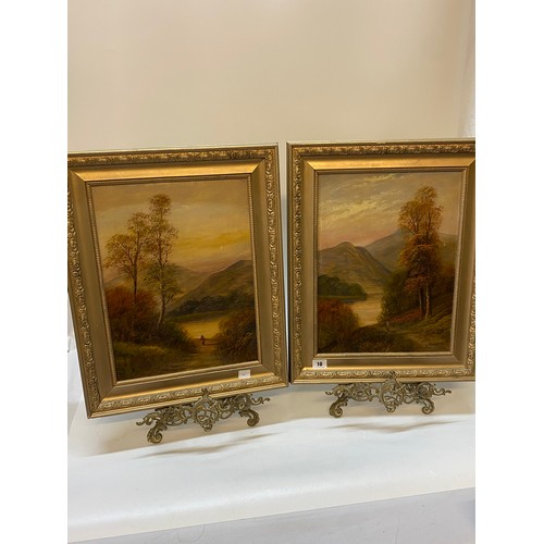 10 - L. Wood.  Oils on canvas - Landscape scene, framed - 15in. x 11in.