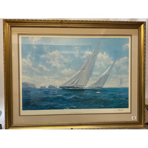 47 - A limited edition coloured print after Steven Dews entitled Endeavour Racing Velsheba Off The Needle... 