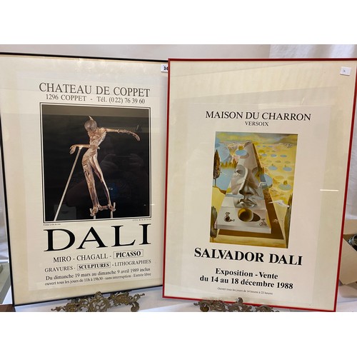 34 - Two exhibition posters for Dali, Miro, Chagall and Picasso at the Chateau De Coppet and Salvadore Da... 