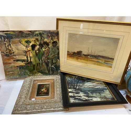 45 - A coloured print after William Russell Flint - The Frances and Jane Birdham, mounted, framed and gla... 