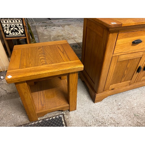 84 - A modern oak sideboard fitted two frieze drawers, cupboards under  - 40in. wide and a similar two ti... 