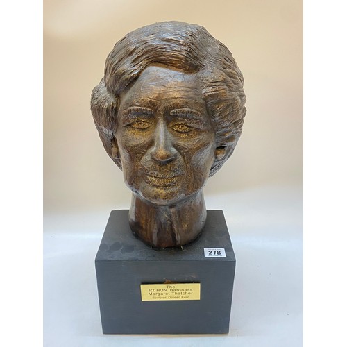 278 - Doreen Kern.  A bronze bust – Margaret Thatcher - 20in. high