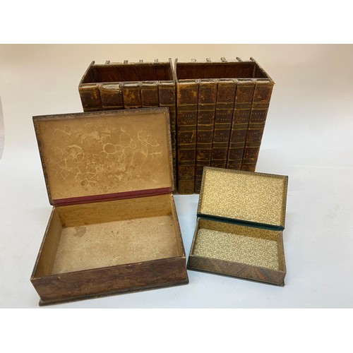 87 - Two sets of five false books with leather bindings of Swifts Works By Scott, a false book/box - Lett... 