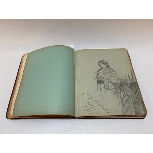 4 - A late 19th/early 20th Century album of watercolours, sketches, verse etc..