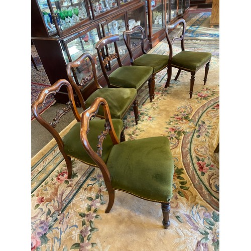 93 - A harlequin set of seven Victorian rosewood framed dining chairs, on tapering legs and a Georgian ma... 