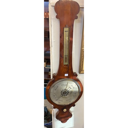 86 - A Georgian barometer and thermometer on a mahogany mount (af), a selection of brass weights, Modern ... 