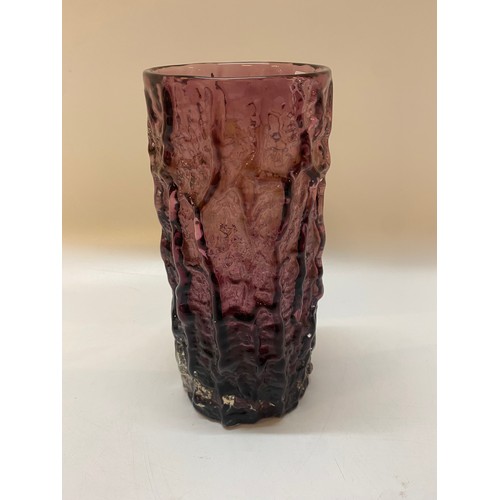170 - A Whitefriars purple bark finished vase - 9in. high