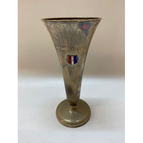 201 - A Continental silver vase of tapering form, on circular base