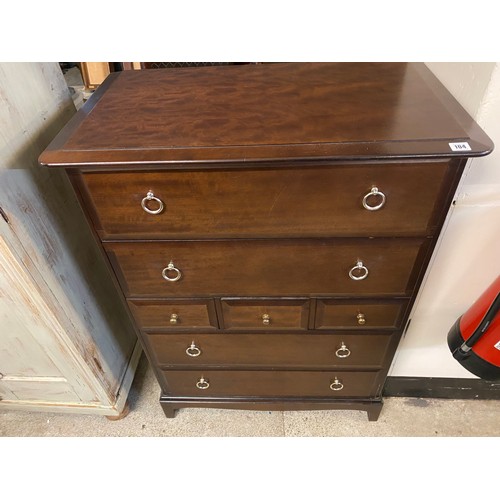 104 - A Stag Minstrel mahogany chest fitted three narrow and four wide drawers - 32in. wide