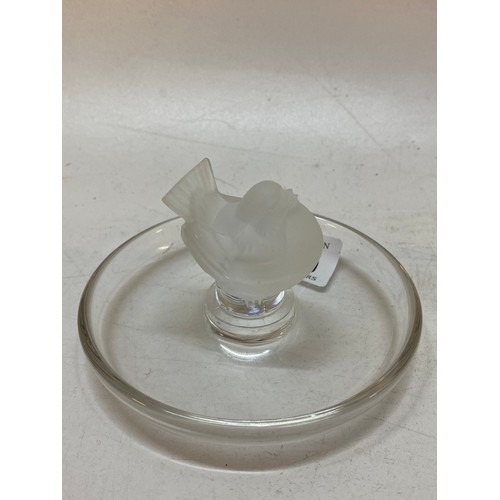 175 - A Lalique pin dish, the centre with a bird