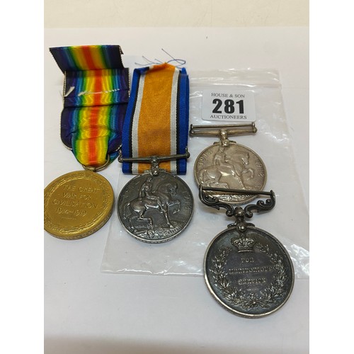 281 - A pair of First World War medals awarded to  9500 Pte. G.M Williams H.A.C - Inf comprising:-  Britis... 