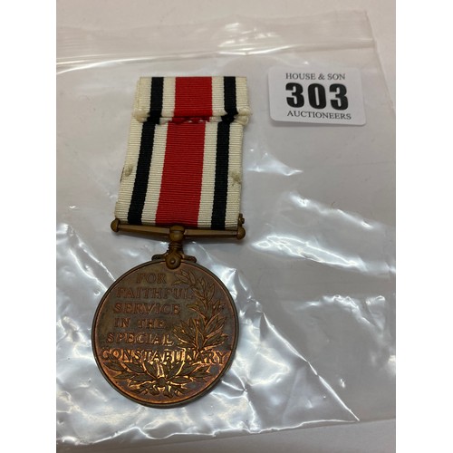 303 - A Special Constabulary Long Service medal with Great War 1914-18 bar awarded to Supt Henry Tweed