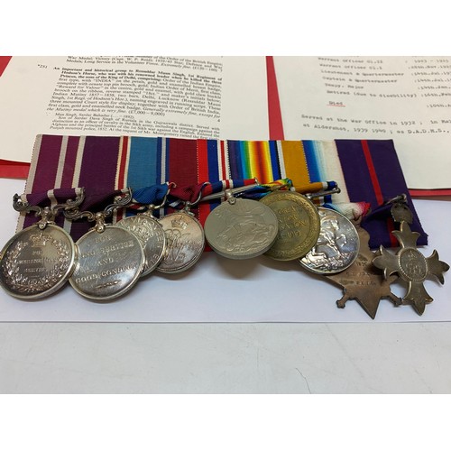 311 - A group of nine medals awarded to 1905 Captain J.G Eves MBE Royal Army Medical Corps comprising:- MB... 