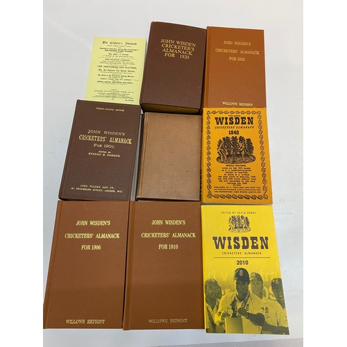 28 - Wisdens Cricketers Almanack 1901- (38th Edition), 1906, 1910, 1920 and 1940 Willows reprints, 1920. ... 