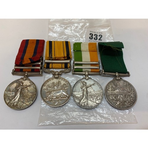 332 - A Queens South Africa medal with Cape Colony, Orange Free State and Belfast bars awarded to 1850 Pte... 