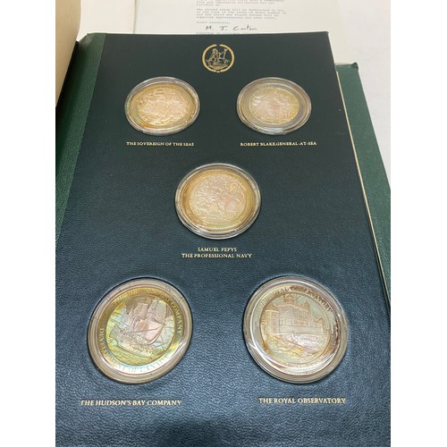 210 - A John Pinches album of twenty three silver medallions commemorating The Mountbatten Medallic Histor... 