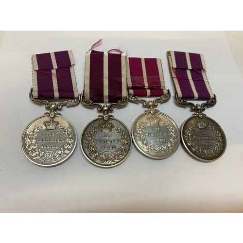 281 - Four George V Meritorious Service medals awarded to 16076 Cpl. A.C.S Mjr. P Fleming R.E, T-1566 AMT:... 