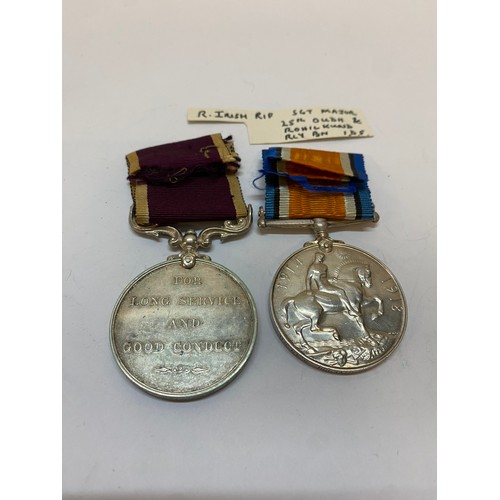 283 - A pair of medals awarded to 5978  W.O Cl 2.J.E Mc Giveron R. IR. Rif comprising:- British War medal ... 