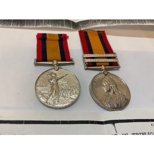 285 - A Queens South Africa medal awarded to 2691 Pte. A. Scott D of E Own V.R and a Queens South Africa m... 