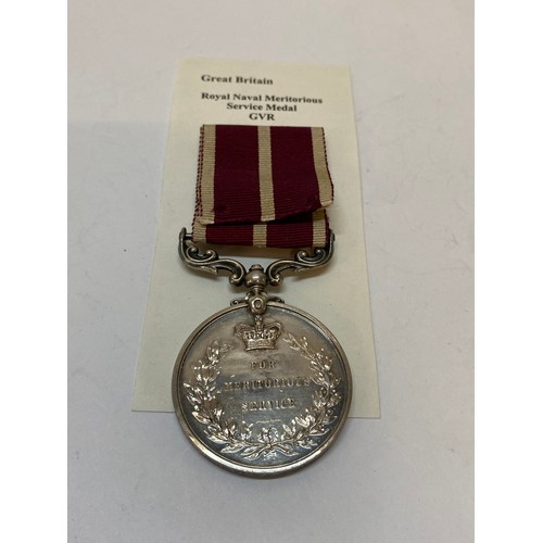 286 - A Royal Naval Meritorious Service medal awarded to  K.14488 W G Neve Sto P.O Agamemnon Aegean 1918