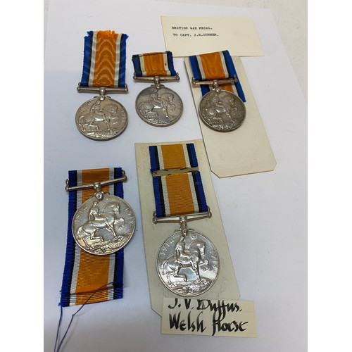 288 - Five British War medals awarded to 549 Trooper K.H Mccormack 4 Bombay Light Horse I.D.F, 1739 Pte J.... 