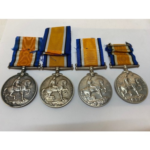 292 - Four British War medals awarded to 10071 Pte H Van Hegan Nairobi D.F, 1806 Cpl W.G Burgess Warwick.Y... 