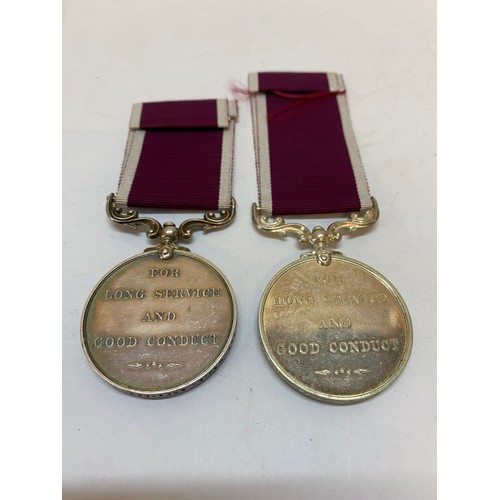 303 - Two Long Service and Good Conduct medals awarded to A-RFGT.Sgt-Maj. A. Shepherd 1-BN The B B&C I.R.R... 