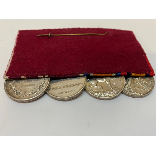 310 - A group of four medals awarded to 4915 G.S Mjr T Dochety Sco:Rif: comprising:- Queens South Africa m... 