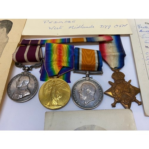 313 - A group of four First World War medals awarded to 81639 Cpl G Duckworth comprising:- First World War... 