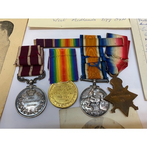 313 - A group of four First World War medals awarded to 81639 Cpl G Duckworth comprising:- First World War... 