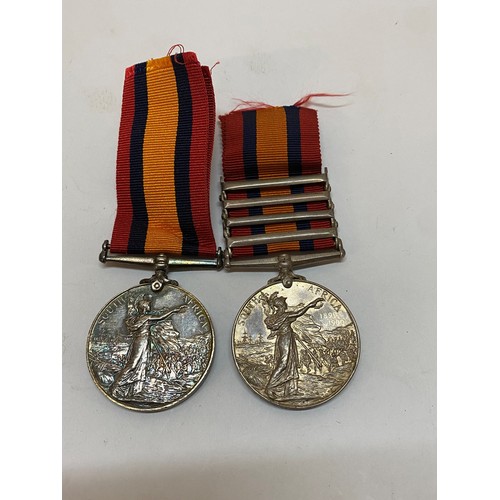 267 - Two Queens South Africa medals awarded to , 1215 Pte J Phillips 1:YK: & Lanc Regt with Cape Colony, ... 