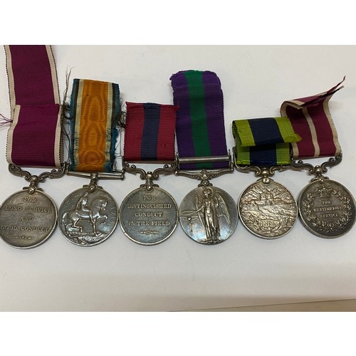 260 - A group of six medals awarded to 5763209 Sjt. H.J Edwards D.C.M Norf. R comprising:- British War med... 