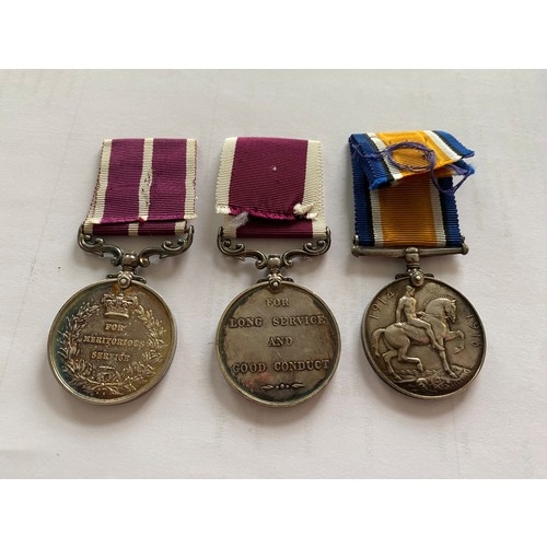 279 - A group of three medals awarded for 80744 3/CL.MR. Gnr W Haynes R.G.A comprising:- British War medal... 