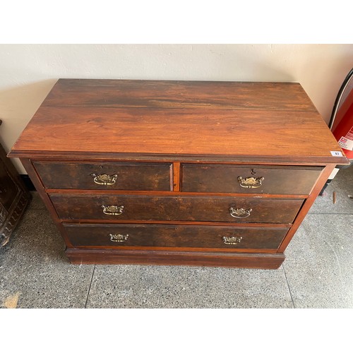 47 - A large Edwardian mahogany chest fitted five drawers with brass swanneck handles - 40in. wide and on... 