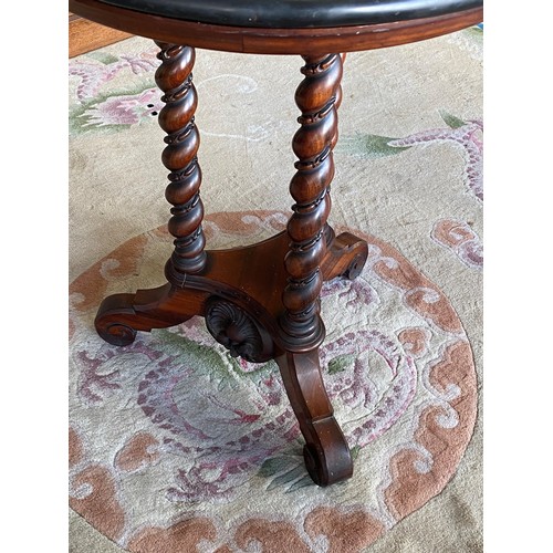 55 - A 19th Century occasional table with circular Italian marble top, the centre inlaid with micromosaic... 