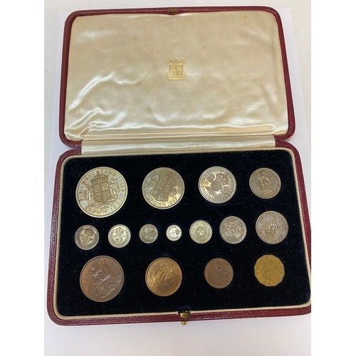 213 - A 1937 Specimen coin set, in red leather box