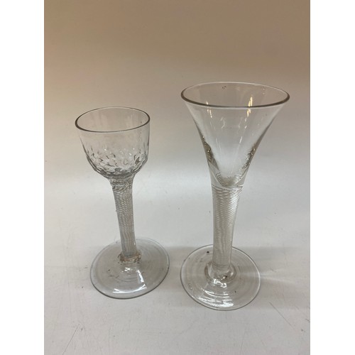 151 - Two antique wines with airtwist stems