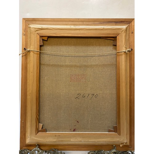 25 - Igor Talwinski.  A signed oil on canvas entitled Scarlet Ribbons, framed - 21in. x 18in.