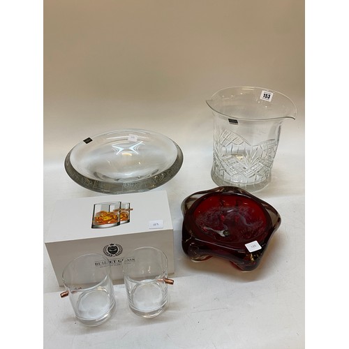 153 - A large Dartington ice bucket with presentation inscription - 8 1/2in. high, a Dartington fruit bowl... 