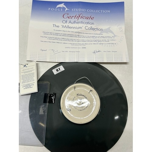 87 - A Poole Pottery The Millennium limited edition charger no. 1581 of 2000, complete with certificate -... 