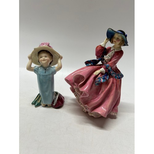 79 - Two Royal Doulton figures - Make Believe HN2225 and Top O'The Hill HN1849