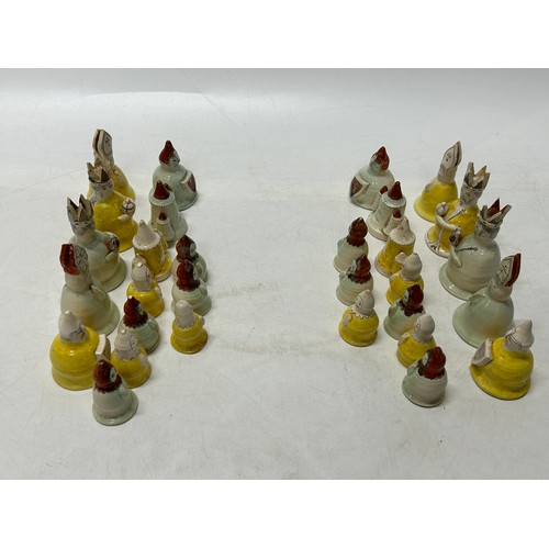 93 - A pottery part chess set