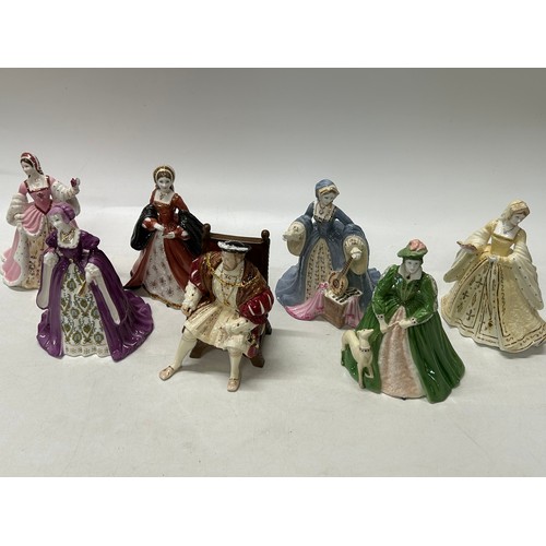 106 - A limited edition Wedgwood set of King Henry VIII and his six wives comprising:- Henry VIII 1962 of ... 